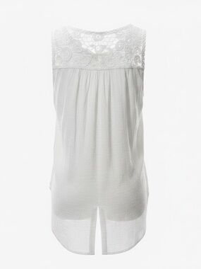 Dex White Sleeveless Lace Button-Front Blouse Size XS